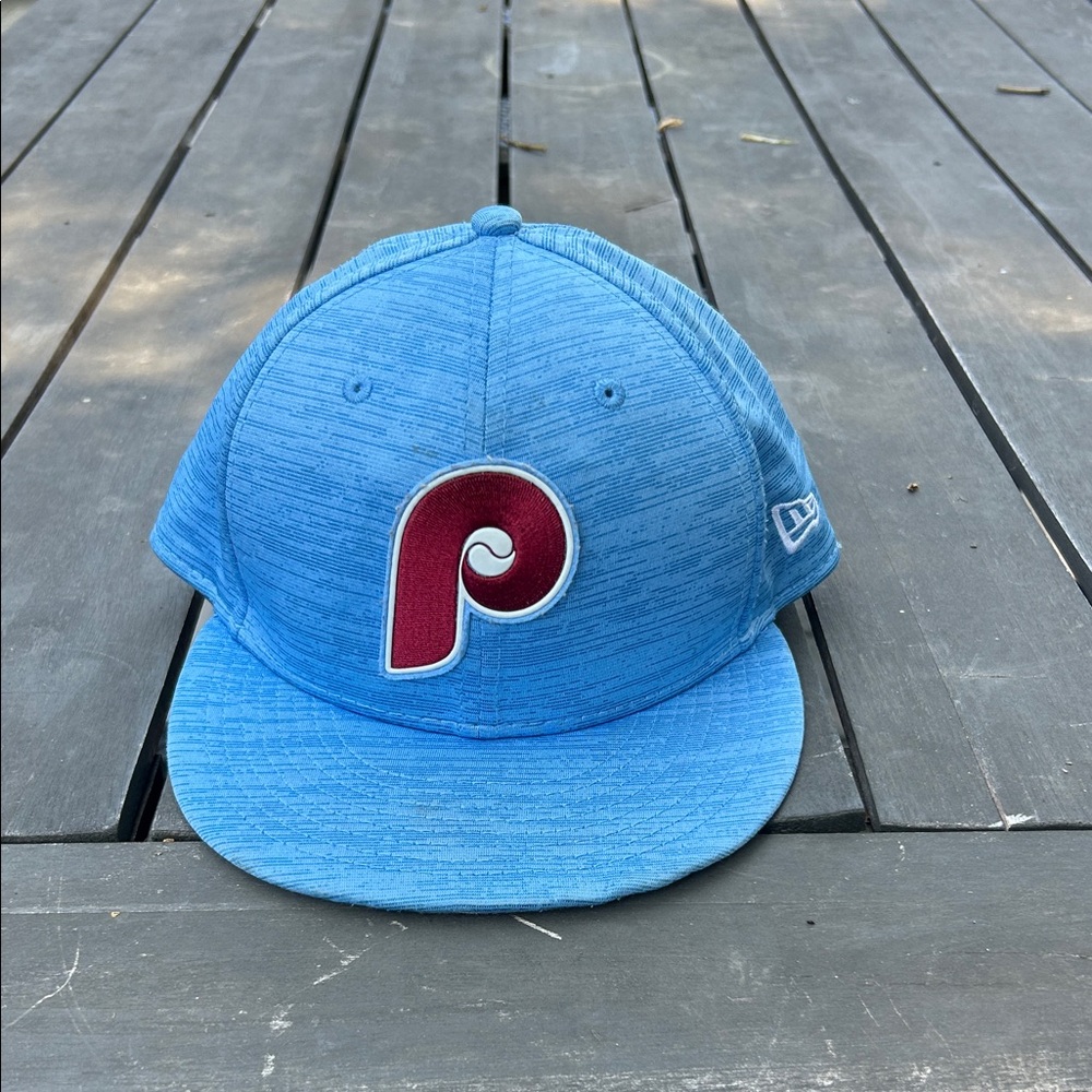 New Era Men's Philadelphia Phillies Retro MLB Light Blue and Red Baseball Cap